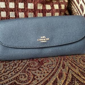 Coach Cross-grain leather slim envelope wallet
